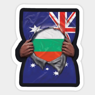 Bulgaria Flag Australian Flag Ripped - Gift for Bulgarian From Bulgaria Sticker